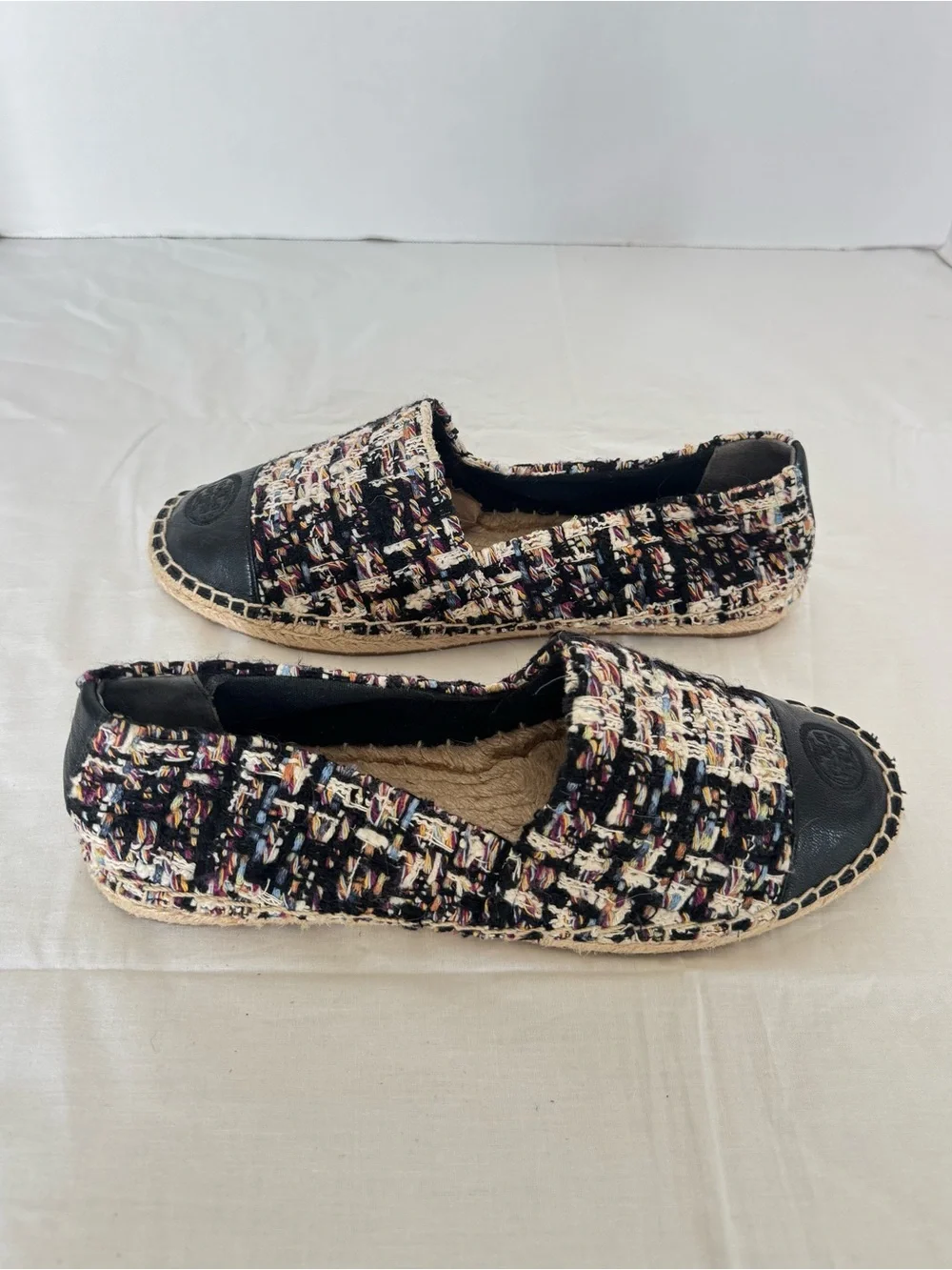Tory Burch Multicolor Tweed Espadrille Flats Size 8.5M